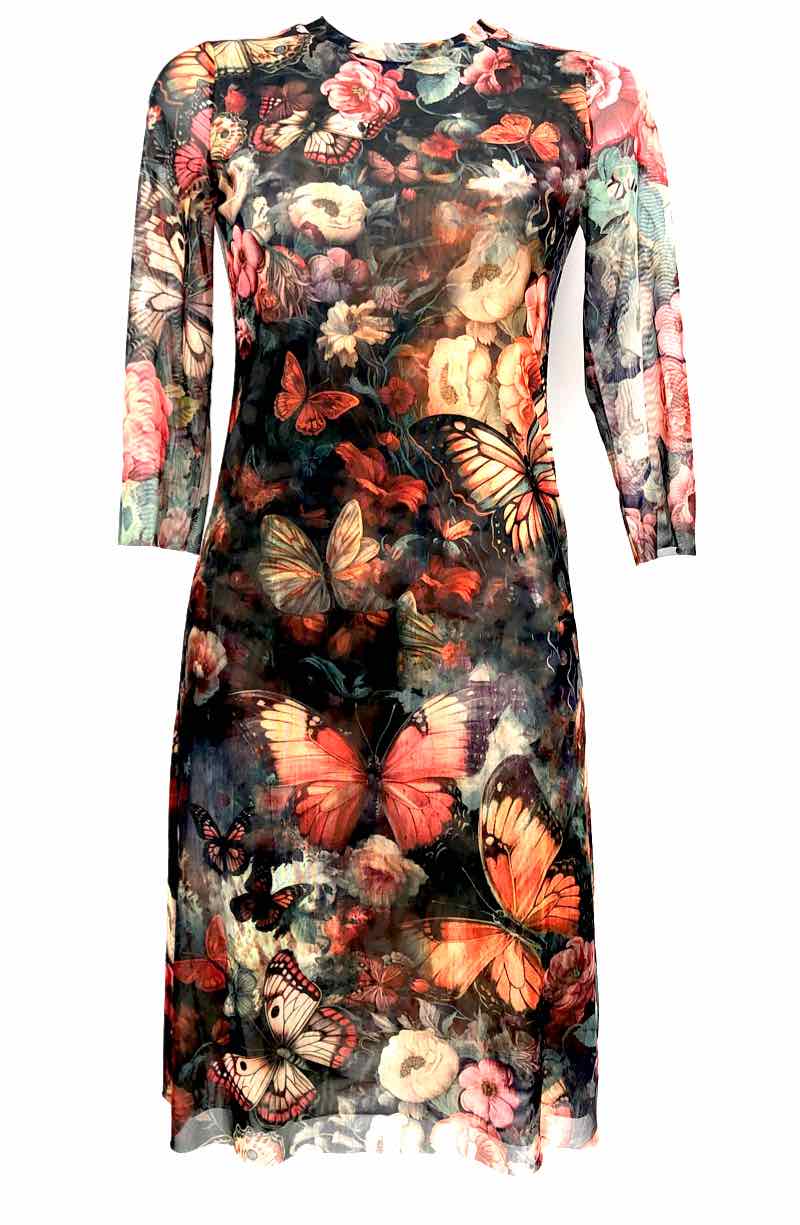 johnny was mesh dress Black & Brown Orange Multi Butterflies Size X-SMALL Neck Mesh Midi Dress Quantity:Case (25) Mini Dress Used Homecoming SUMMER 2025