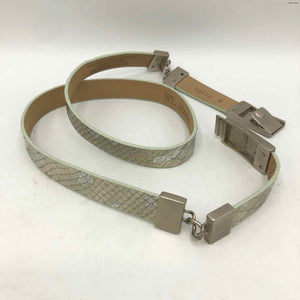 ST. JOHN Cream Silver Leather Snake print Belt