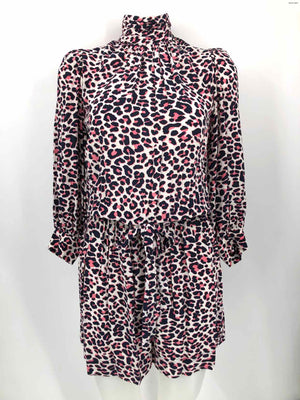 ZADIG & VOLTAIRE Navy & White Pink Viscose Leopard Print Size X-SMALL Dress