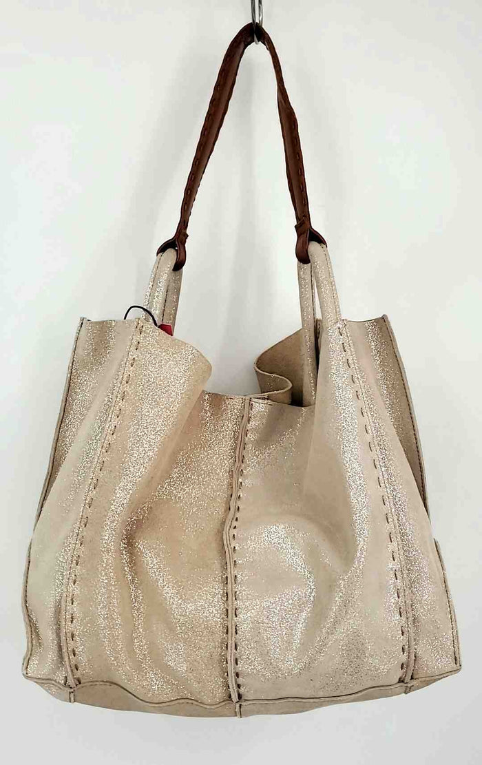 THE SAK Ivory Brown Suede Leather Tote Purse