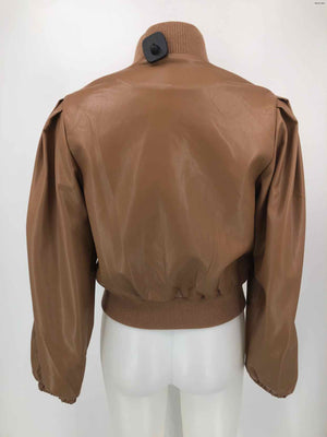 HOUSE OF HARLOW Tan Synthetic Zip Front Women Size SMALL (S) Jacket
