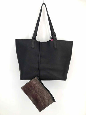 BOTKIER Black Pebbled Leather w/pouch Tote Purse