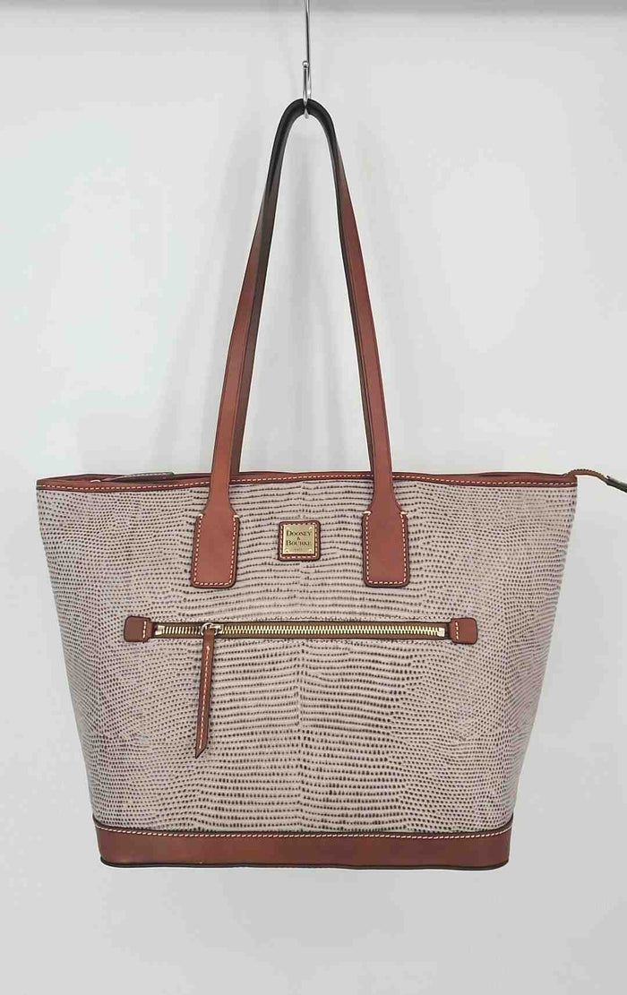 DOONEY & BOURKE Tan Gray Leather Pre Loved Tote Purse