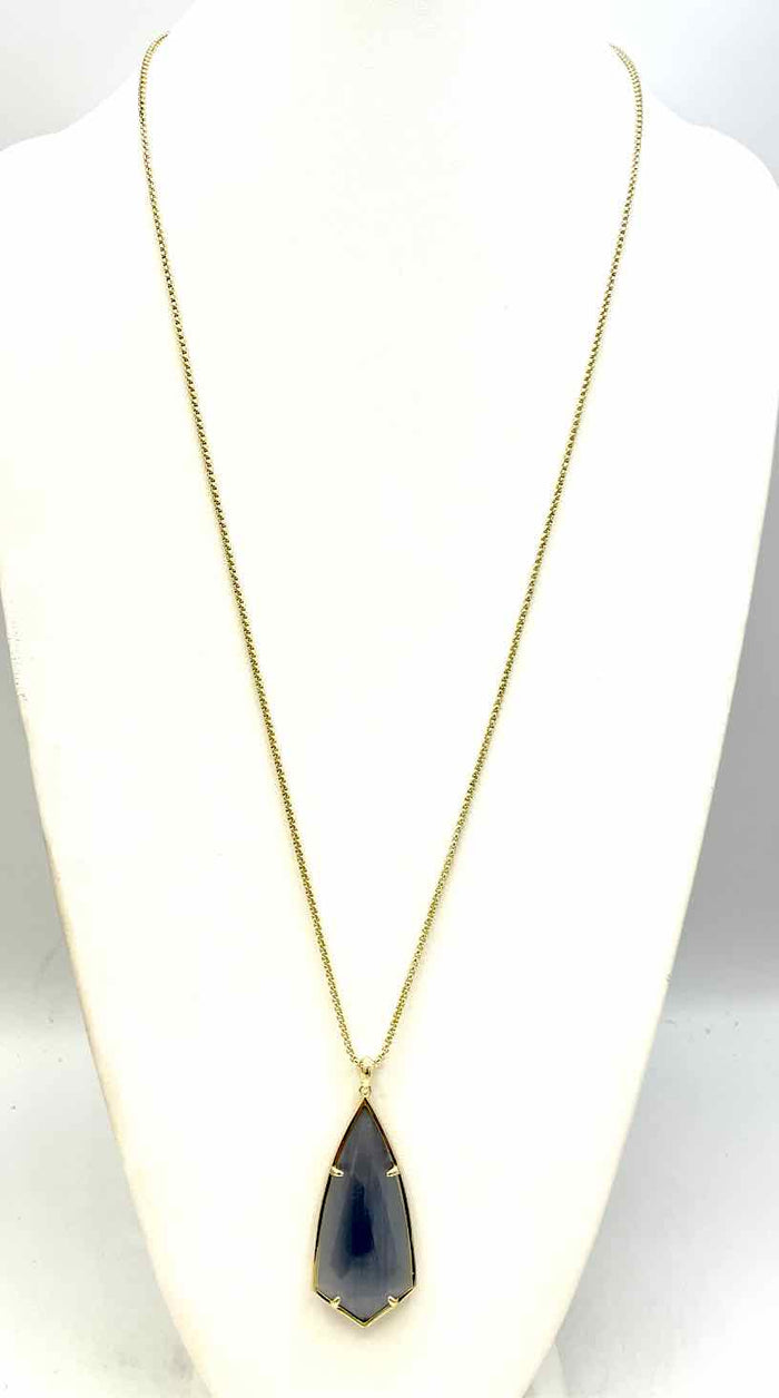 KENDRA SCOTT Gray Gold Iridescent Pre Loved Faceted Necklace