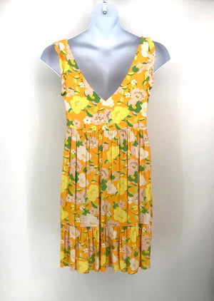 SANCTUARY Orange Multi Yellow Floral Sleeveless Size MEDIUM (M) Dress