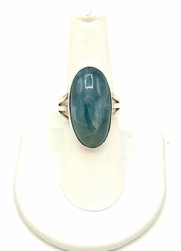 Lt Blue Silver Larimar Pre Loved ss Ring sz9