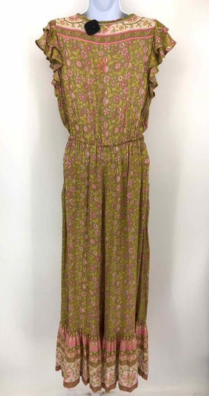SPELL & THE GYPSY Green Pink Multi Floral Print Pants Size X-SMALL Jumpsuit