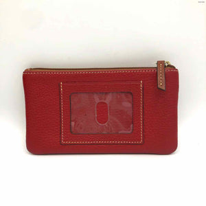 DOONEY & BOURKE Red Pebbled Leather Pre Loved Zipper 7" .5" 4" Pouch