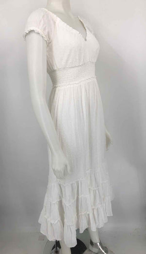 BETSEY JOHNSON White Ruffle Sundress Size X-SMALL Dress