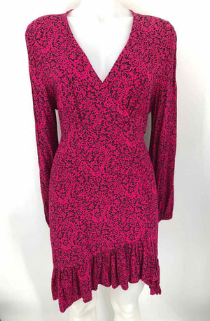 TALCO Pink Black Made in Italy Floral Longsleeve Size SMALL (S) Dress