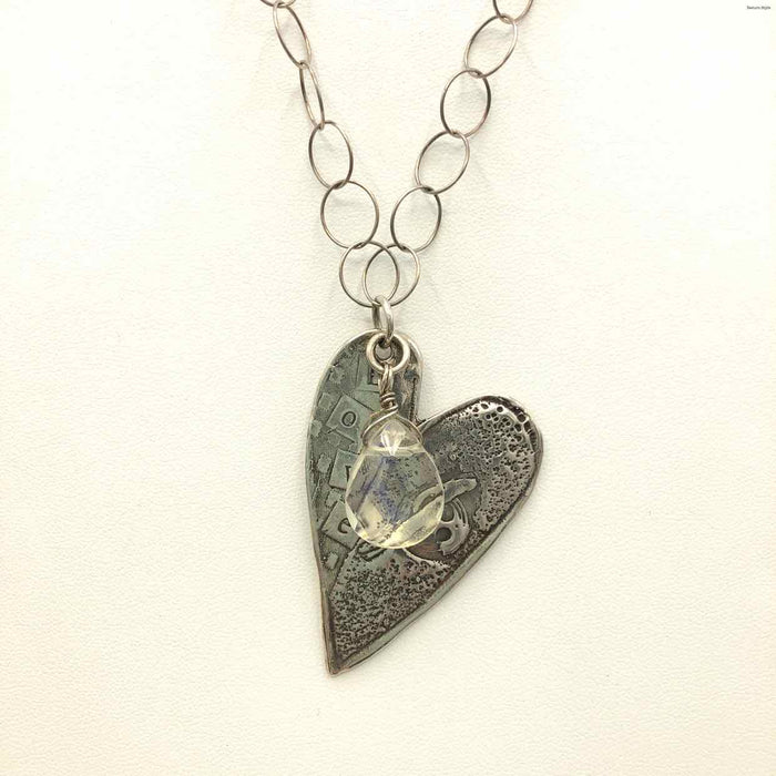 Sterling Silver Heart Pendant on Chain 22" ss Necklace