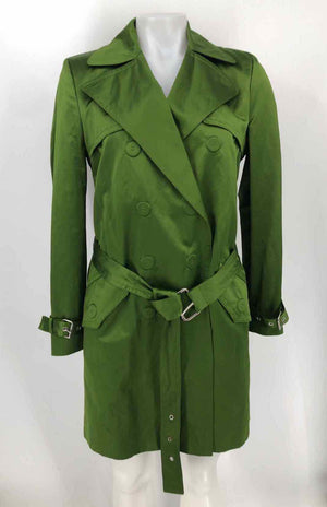 MICHAEL KORS Green Cotton Sateen Blend Made in Italy Double Breasted Jacket