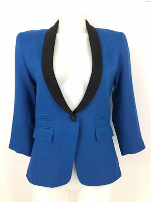 SMYTHE Blue Black 3/4 Sleeve Women Size 8  (M) Jacket