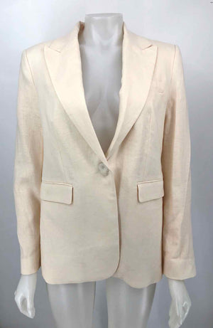 MNG Beige Linen Blazer Women Size 8  (M) Jacket