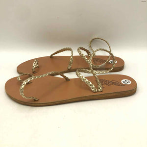 ANCIENT GREEK SANDALS Gold Leather Made in Greece Sandal Shoes
