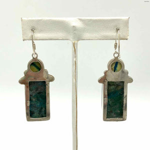 Green Sterling Silver Chrysocolla ss Earrings