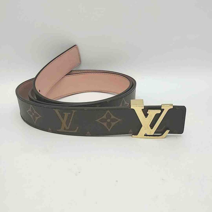 LOUIS VUITTON Brown & Tan Pink Synthetic Pre Loved Monogram Reversible Belt