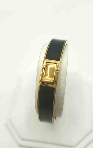 KATE SPADE Goldtone Black Enamel Pre Loved Bracelet