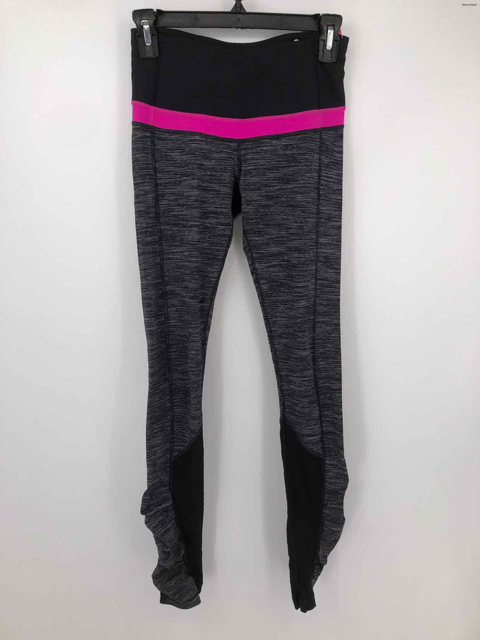 LULULEMON Black & White Pink Heathered Legging Size 4  (S) Activewear Bottoms