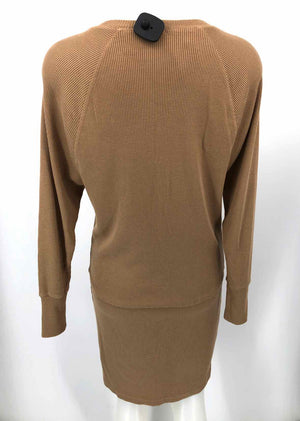 MONROW Tan Knit Longsleeve Size X-SMALL Dress