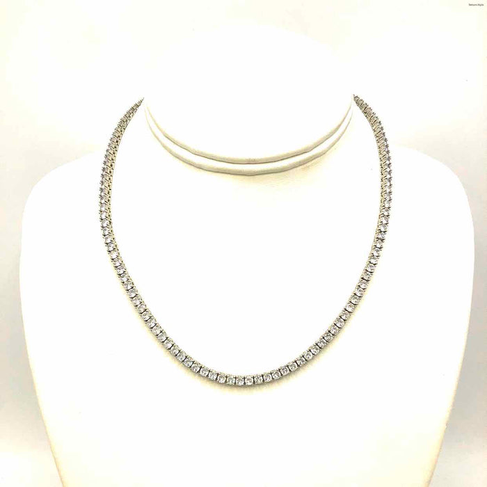 Clear Silvertone Crystal 16" Necklace