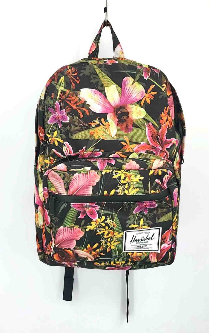 HERSCHEL Black Pink Multi Canvas Pre Loved Floral Medium Backpack