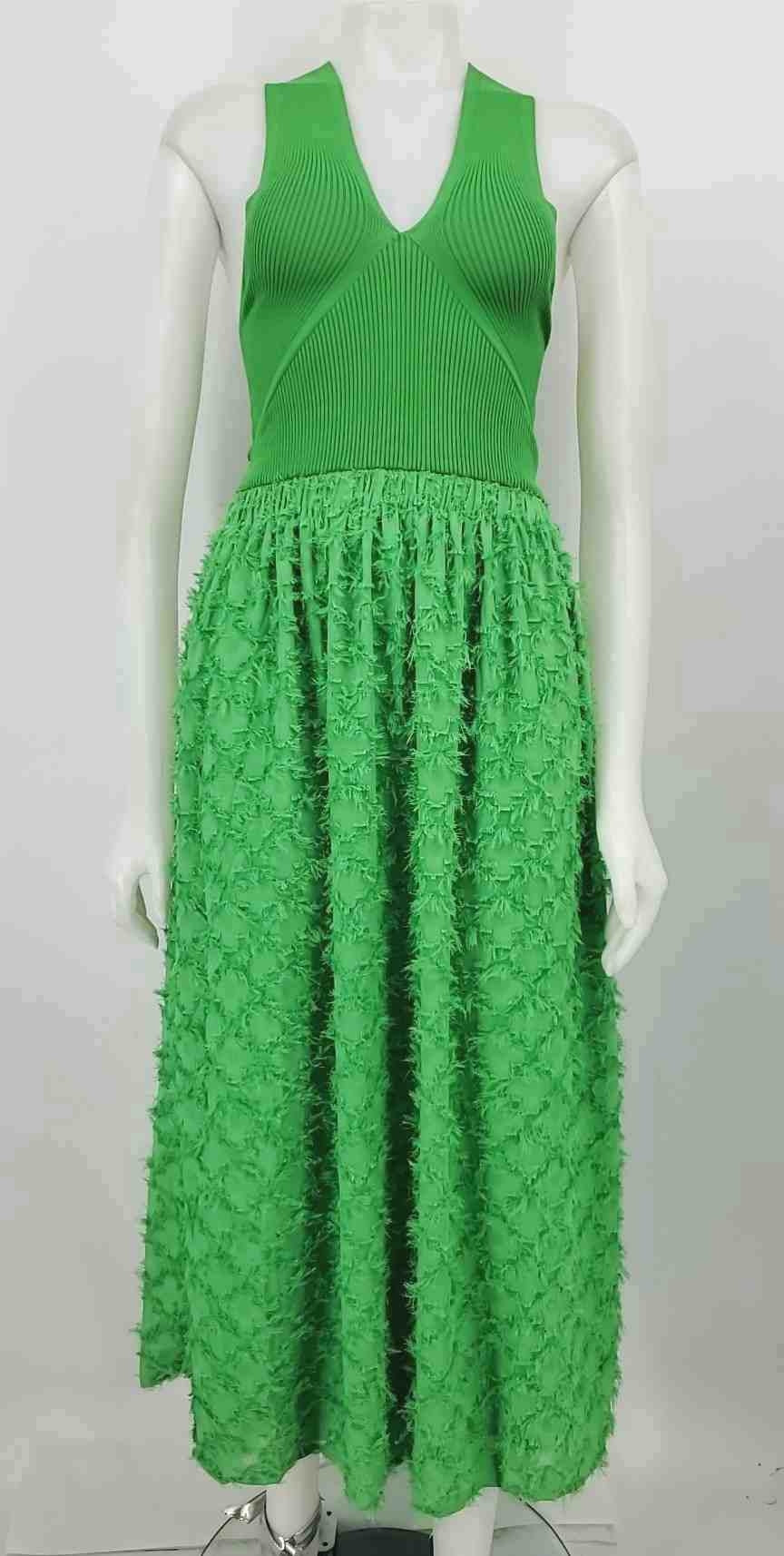 Current Air Green Textured Maxi Length Size X-Small Dress