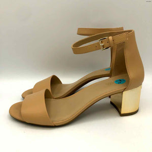 MICHAEL KORS Tan Goldtone Chunky Heel Heels Shoe Size 7-1/2 Shoes