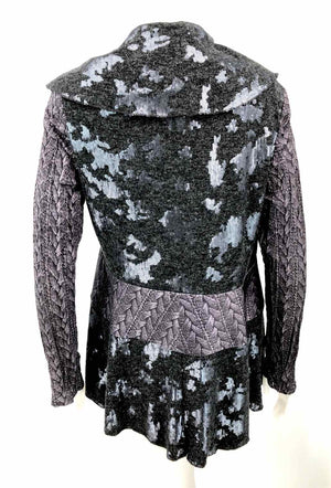 ALBERTO MAKALI Dk Gray Sequined Drape Front Jacket