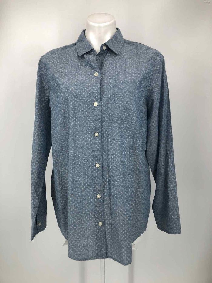 MARINE LAYER Blue White Print Button Up Size X-LARGE Top