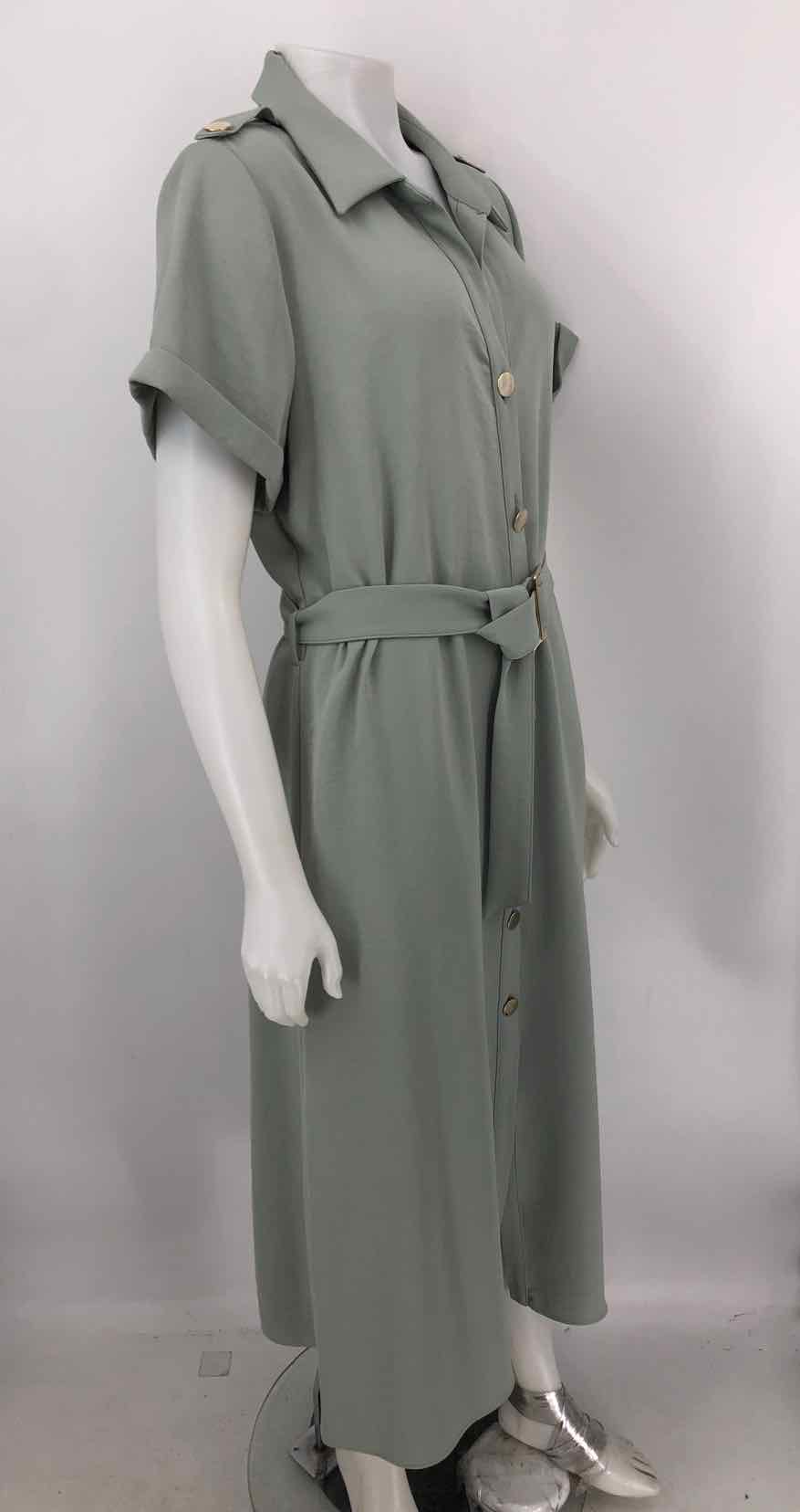 ZARA Lt Green Buttons w/belt Size XXL (XL) Dress – ReturnStyle