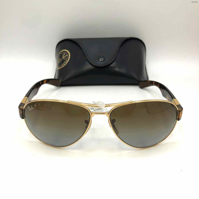 RAYBAN Brown Goldtone Pre Loved AS IS Sunglasses w/case