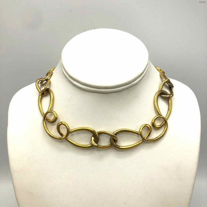 Sterling Silver Gold Plated Swirls Choker SS GP Necklace