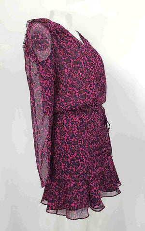 veronica beard purple dress $670 Veronica Beard Women's Purple Lasanna Tiered Floral Silk Midi Dress Size 8