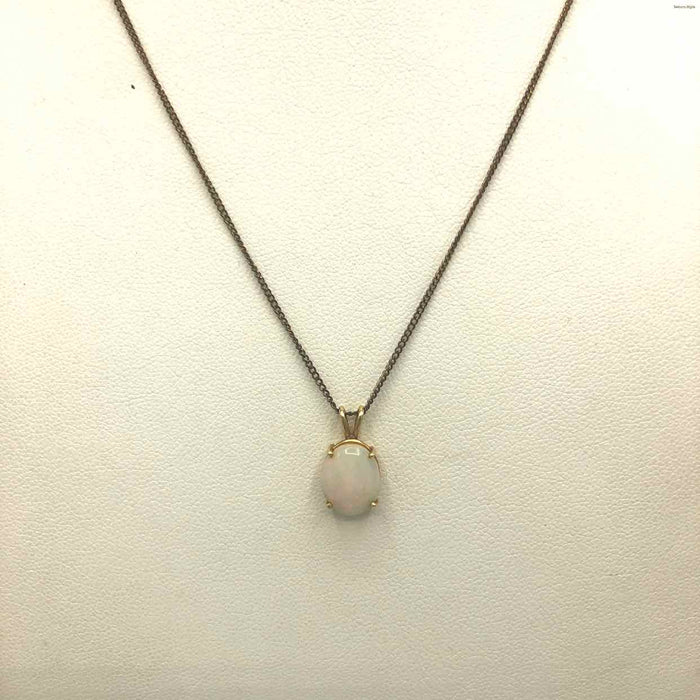 White Iridescent Gold Filled Oval GF-Necklace