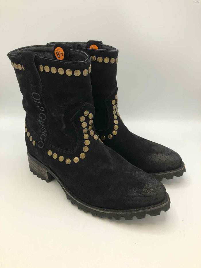 OLD GRINGO Black Brass Suede Leather Made in Mexico Studded Western Boots