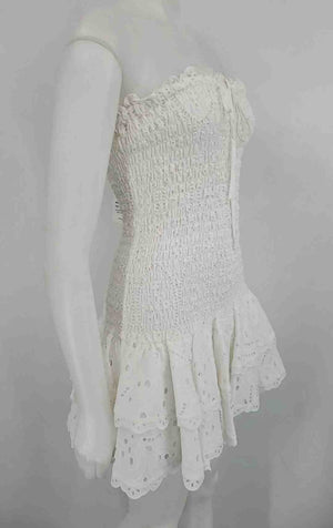 CHARO RUIZ White Eyelet Strapless Size MEDIUM (M) Dress CHARO RUIZ White Eyelet Strapless Size MEDIUM (M) Dress