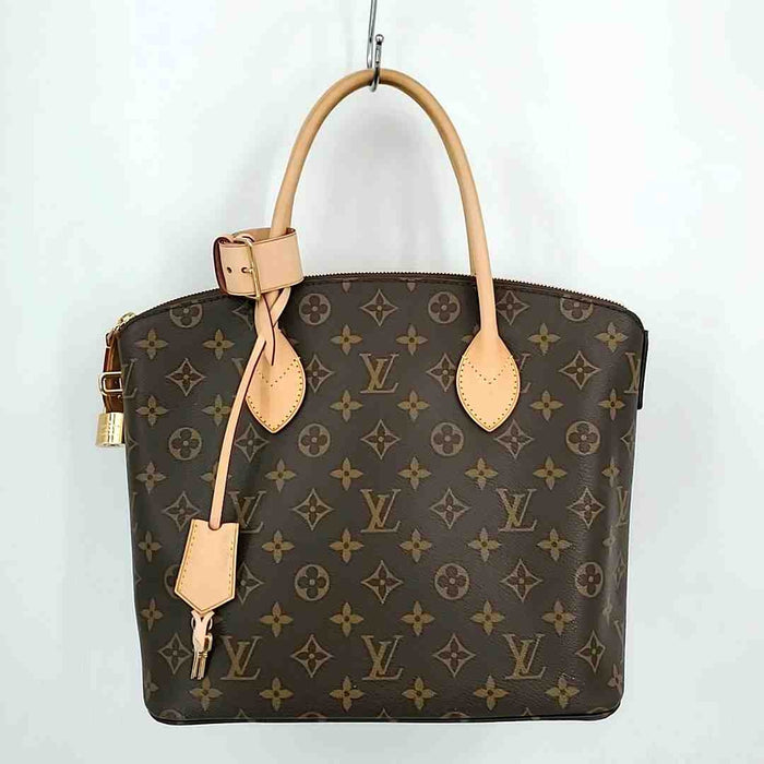 LOUIS VUITTON Brown Beige Tan Leather & Canvas Excellent Condition Handbag Purse