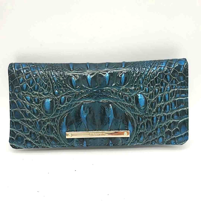 BRAHMIN Teal Green Leather Fold Over Wallet