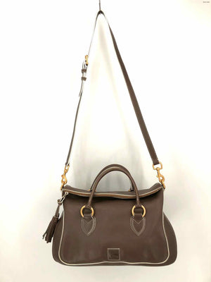 DOONEY & BOURKE Mocha Brown Gold White Leather Purse