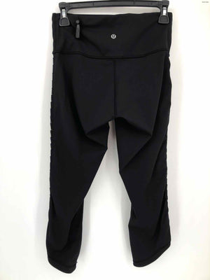 LULULEMON Black Ruched Trim Legging Size 6  (S) Activewear Bottoms