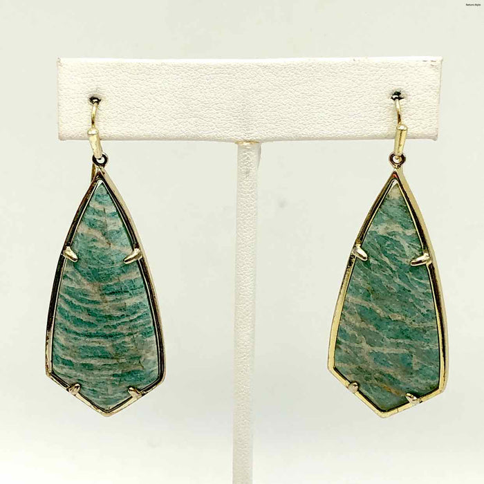 KENDRA SCOTT Blue Green Goldtone Amazonite Earrings