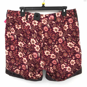 SUNDANCE Burgundy Pink Multi Linen Blend Floral Short Size LARGE  (L) Shorts