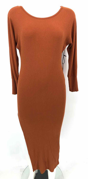 STILLWATER Burnt Orange Ribbed Longsleeve Size X-SMALL Dress