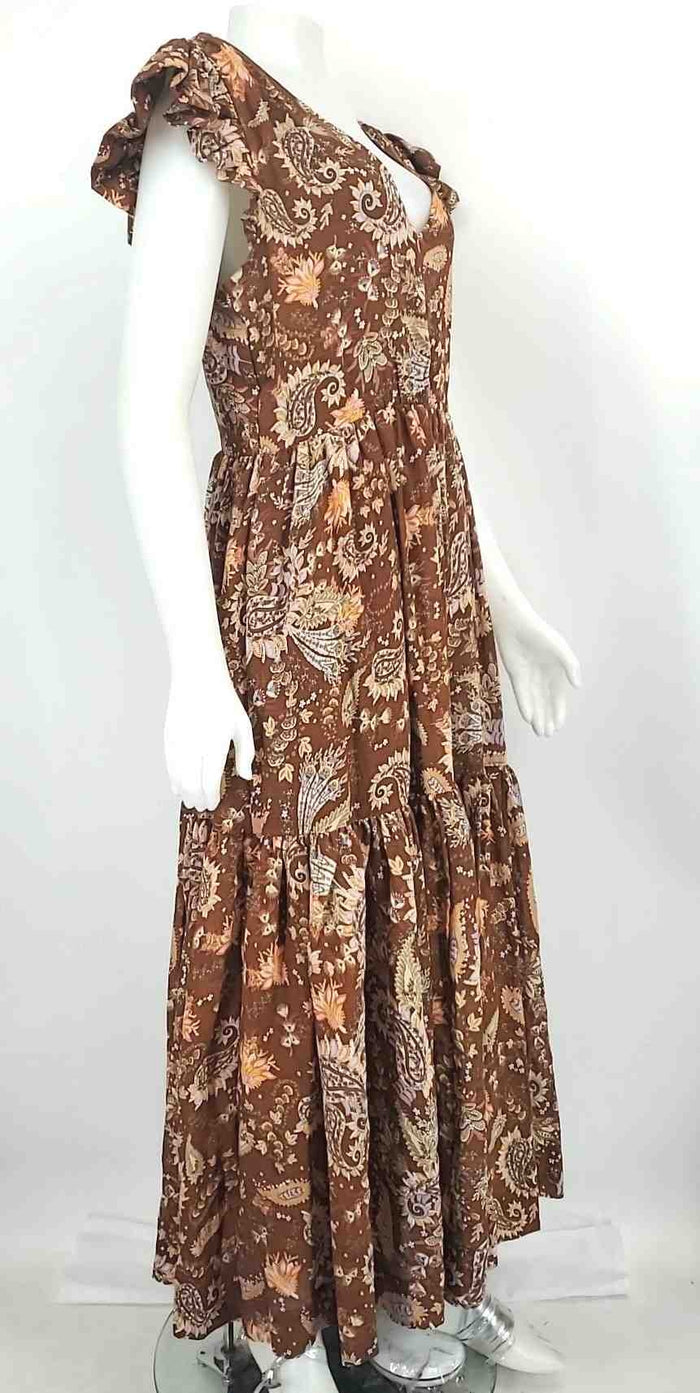 En Saison Leila Paisley Print Midi Dress in Brown Multi at Nordstrom, Size Medium