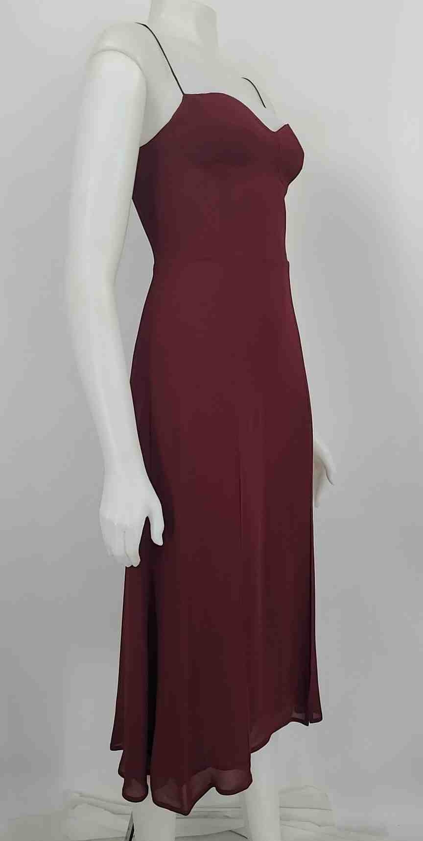 reformation burgundy dress REFORMATION Burgundy Spaghetti strap Slits Size SMALL (S) Dress