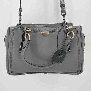 COACH Gray Gunmetal Leather Pre Loved Satchel Purse