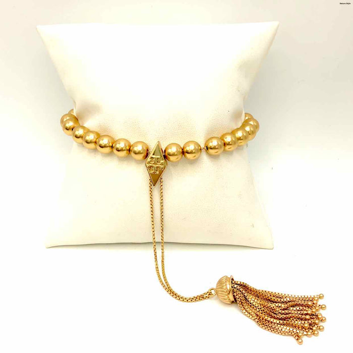 TORY BURCH Rose Gold Beaded Tassel Bracelet