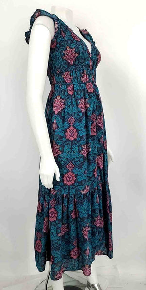 ANTHROPOLOGIE Teal & Navy Pink Floral Button Up Size X-SMALL Dress –  ReturnStyle