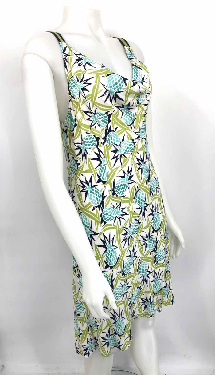 TOMMY BAHAMA White & Green Blue Pineapple Size Petite (S) Dress